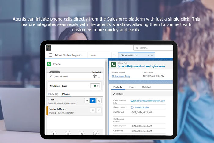 Salesforce Voice with Cisco Contact Center sales assistance feature