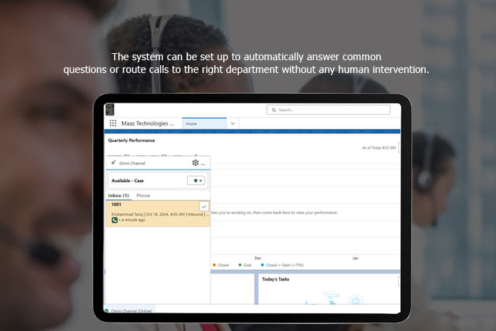 Maaz Technologies salesforce service cloud smart connect with cisco contact center answer automatically for the common queries