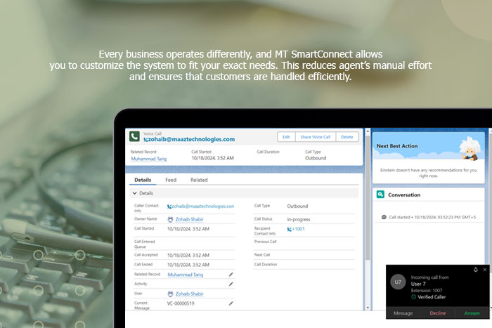 Increase agent efficiency with built in automation tools in maaz technologies cisco contact center smartconnect with salesforce 